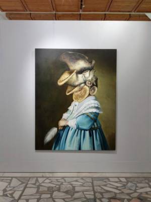 Ewa Juszkiewicz, Girl in blue, oil on canvas, 2013