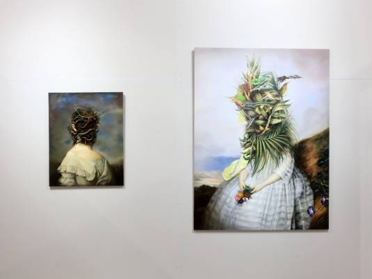 Ewa Juszkiewicz, Untitled, oil on canvas, 2016; Ewa Juszkiewicz, Rest, oil on canvas, 2014