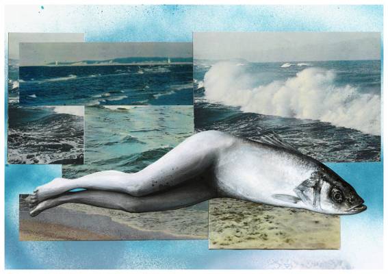 Ewa Juszkiewicz, Untitled (after René Magritte), 2017, collage on paper, 30×42,5 cm