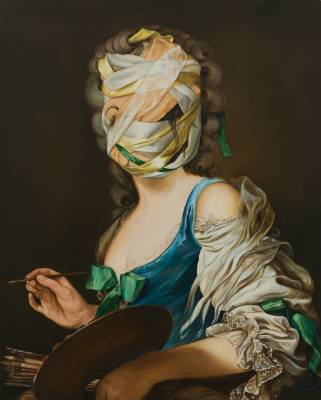 Ewa Juszkiewicz, Untitled (After Anne Vallayer Coster), 2017, oil on canvas, 81 x 65 cm.