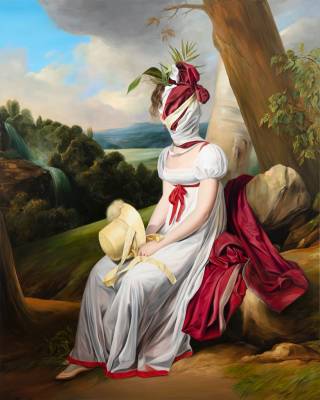 Ewa Juszkiewicz, 'Portrait of a lady (after Louis Leopold Boilly)', oil on canvas, 200x160 cm, 2019